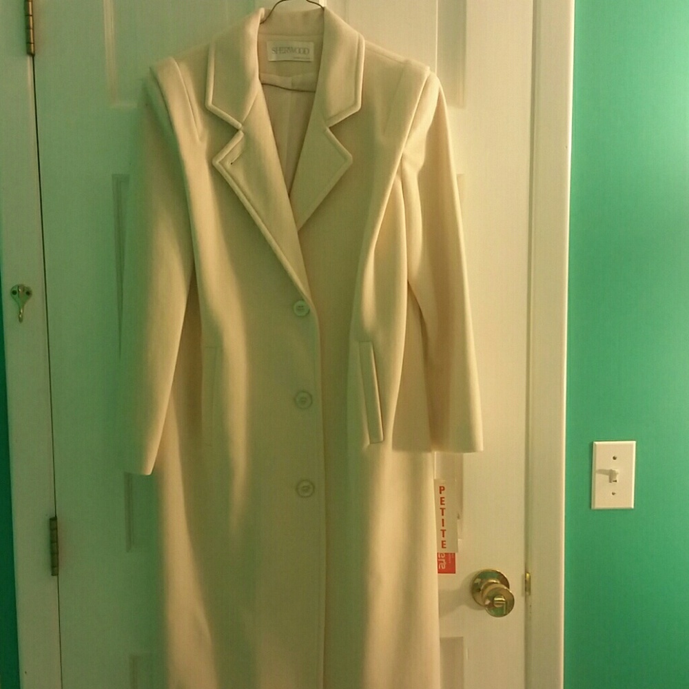 Saks Fifth Avenue Cream Long Pea Coat